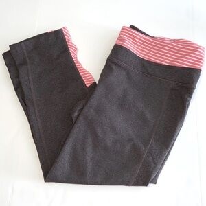 Athleta Stripes Balance Pink Brown Leggings Athletic Athleisure Yoga Pants: 4405